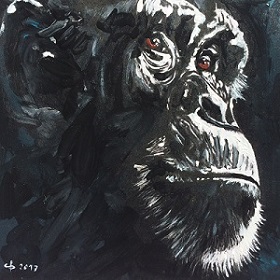 Christophe bicharel chimpanze peinture