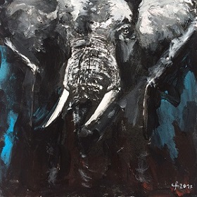 Christophe bicharel elephant peinture
