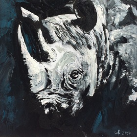 Christophe bicharel rhinoceros peinture