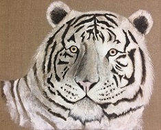 Christophe bicharel tigre blanc huile sur toile 2019 6